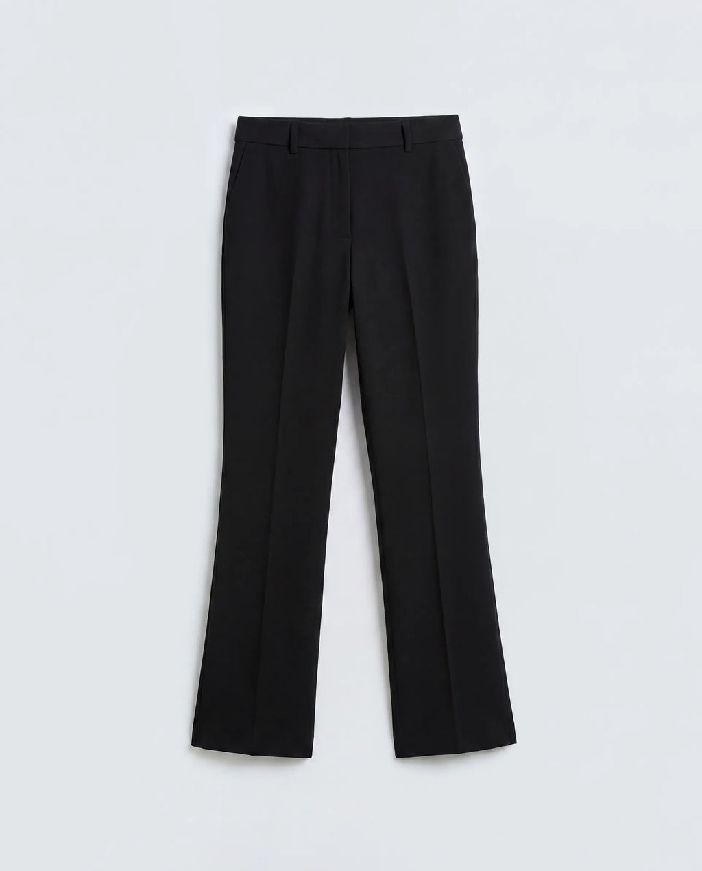 Rareism Women's Frare Black Viscose Fabric Bootcut Plain Trouser