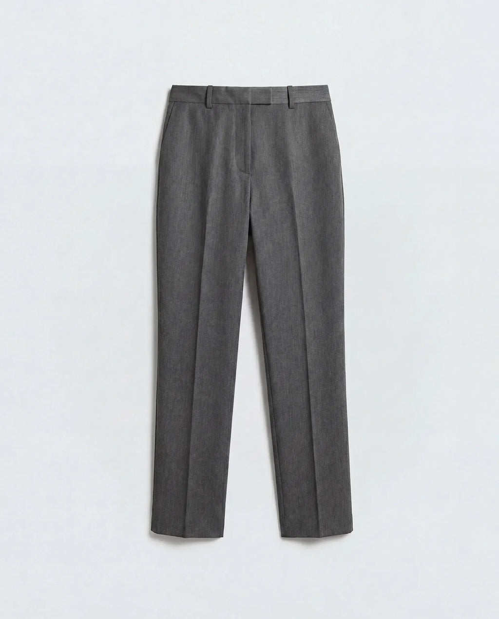 Rareism Women's Paper Grey Viscose Blend Fabric Tapered Plain Trouser