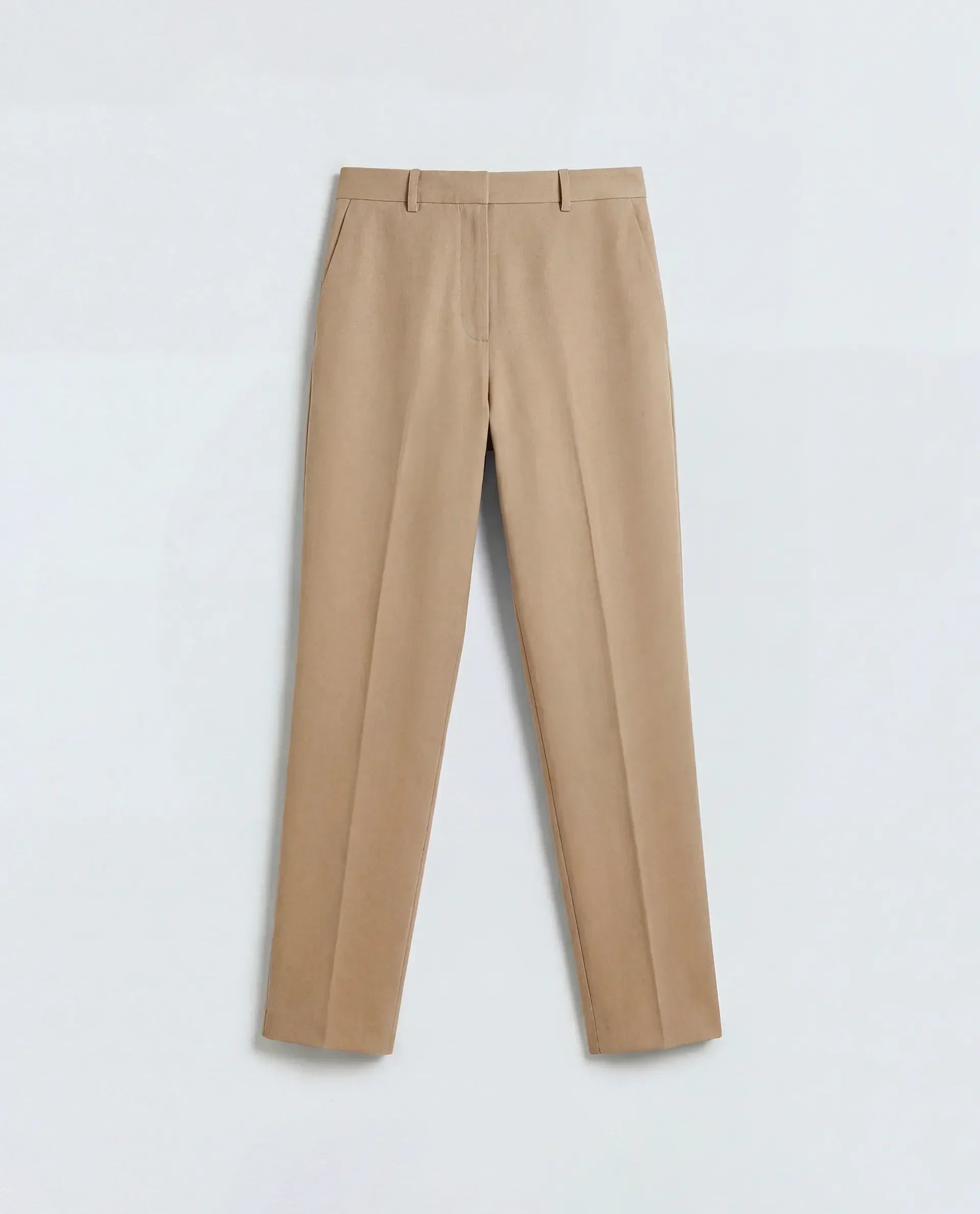 Rareism Women's Paper Khaki Polyester Blend Tapered Plain Trouser