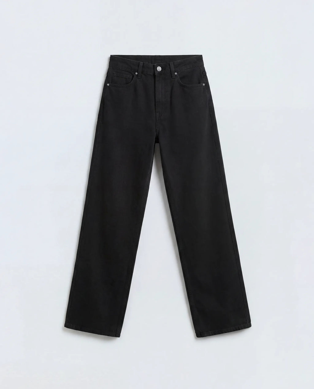 Rareism Women's Regmish Black Cotton Regular Fit Plain Jeans