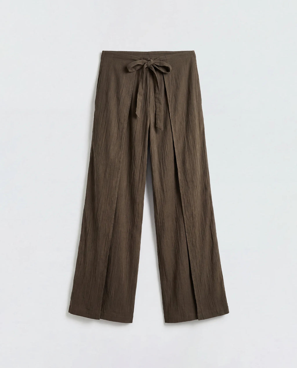 Rareism Women's Ronuzy Olive Cotton Wrap Plain Trouser