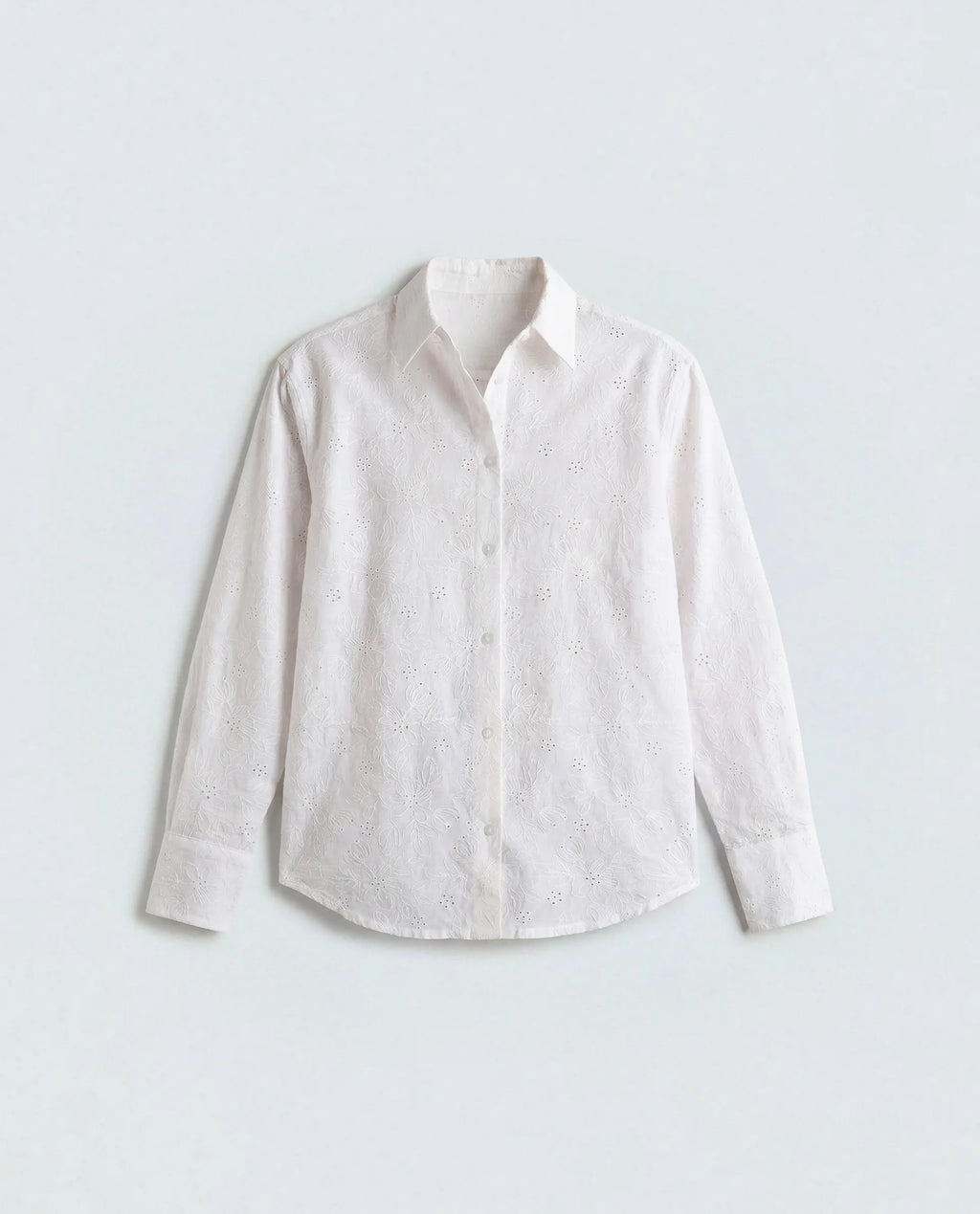 Rareism Women's Ruco Primary White Cotton Full Sleeve Spread Collar Relaxed Fit Shirt
