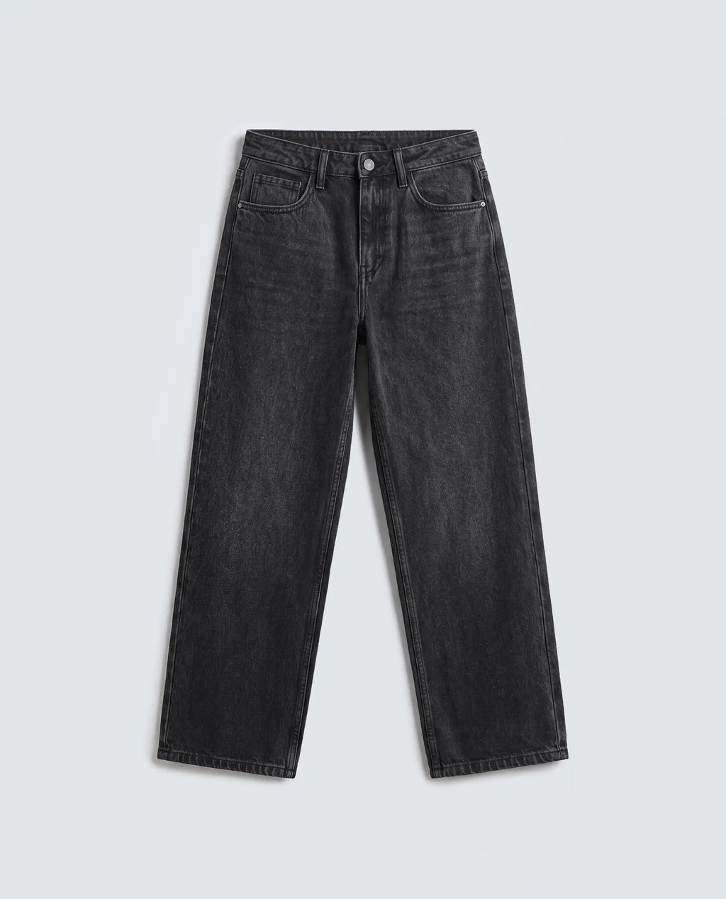 Rareism Women's Strine Black Cotton Straight Fit Plain Jeans