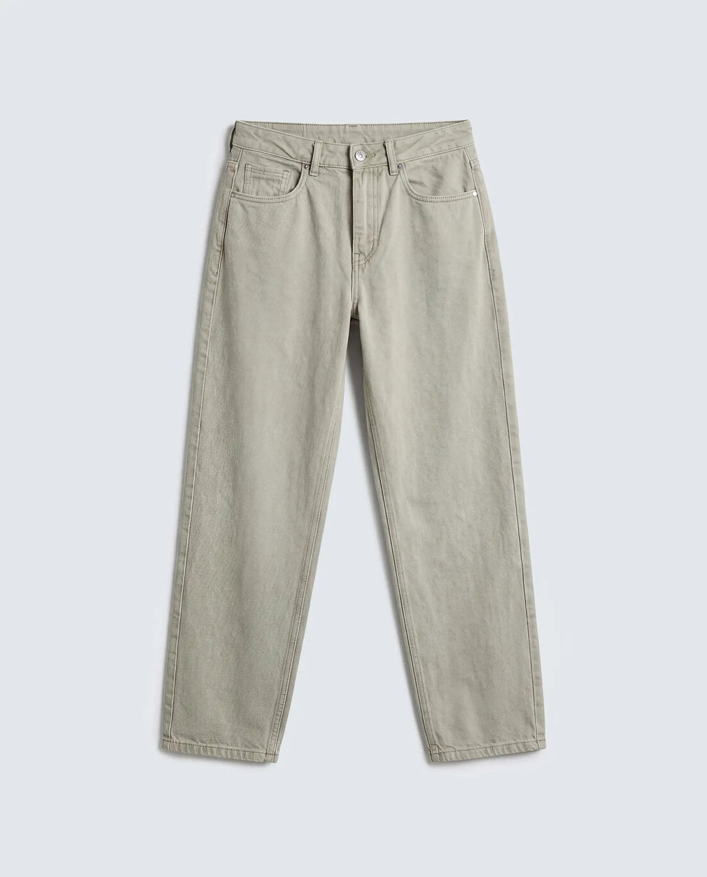 Rareism Women's Talbo Olive Cotton Plain Tall Barrel Fit Jeans