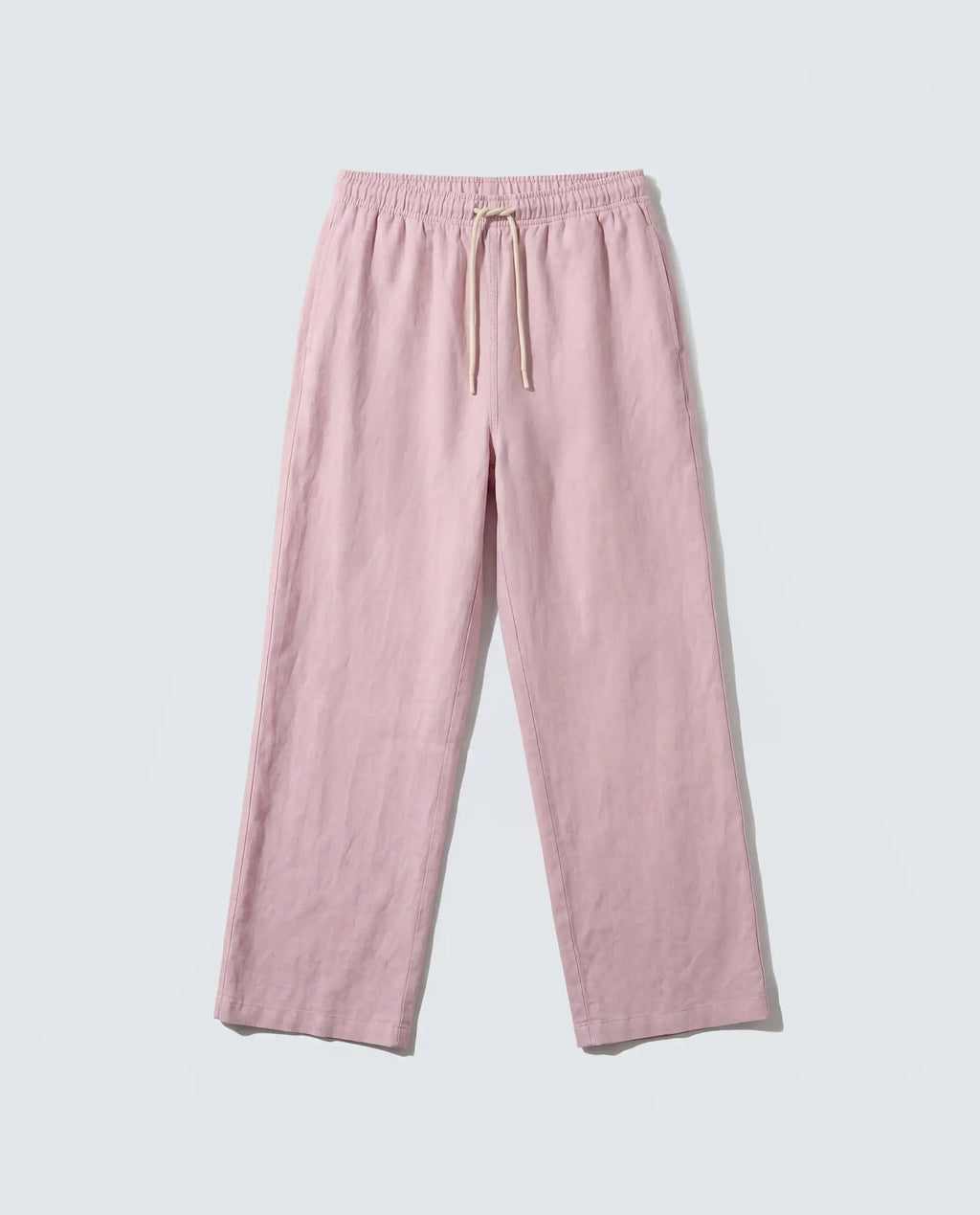 Rareism Women's Uniq Dusky Pink Linen Blend Fabric Straight Plain Trouser