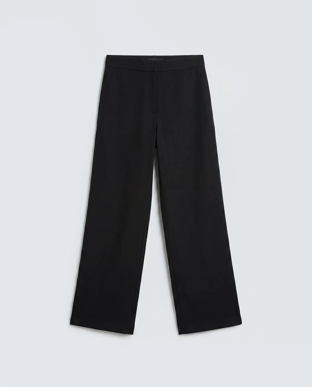 Rareism Women's Uniq Light Black Linen Blend Straight Plain Trouser