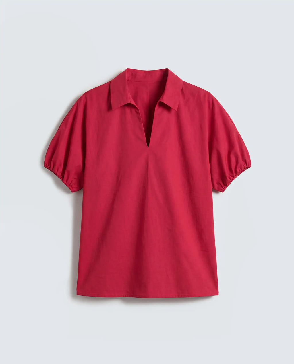 Rareism Women's Valet Red Cotton Half Sleeve Regular Fit Plain Top