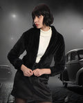 Rareism Women's Schella Black Polyester High Neck Plain Regular Fit Jacket