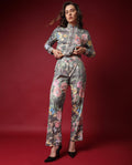 Rareism Women's Montebello Multi Polyester Blend Floral Print Ankle Length Tailored Trouser