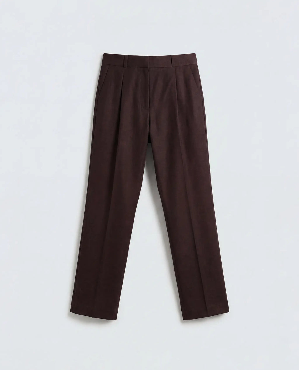 Rareism Women's Linzy-B Brown 100% Linen Straight Plain Trouser