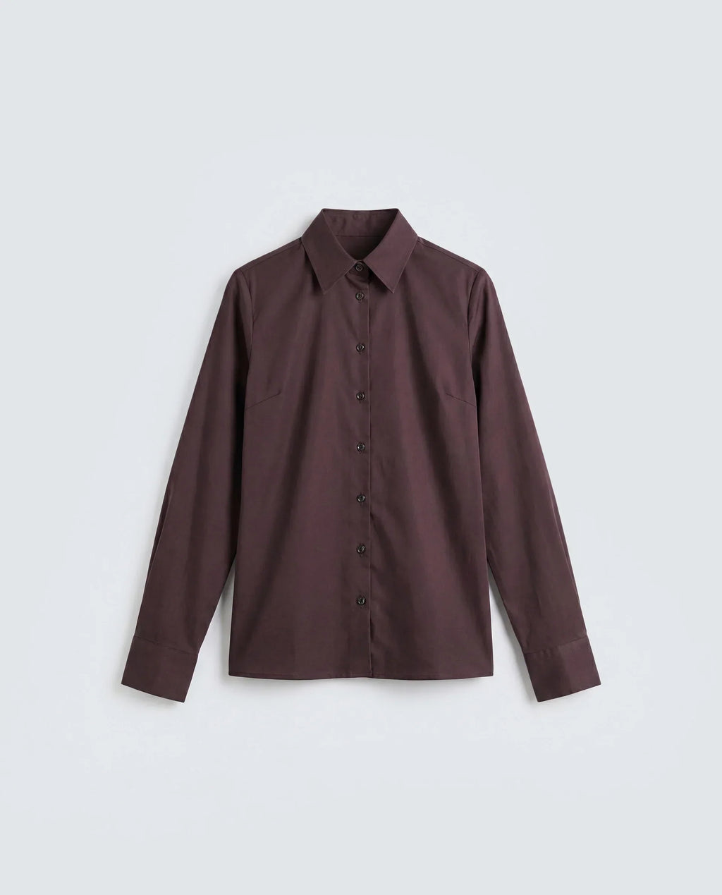 Rareism Women's Maven Brown Cotton Blend Spread Collar Fitted Plain Shirt