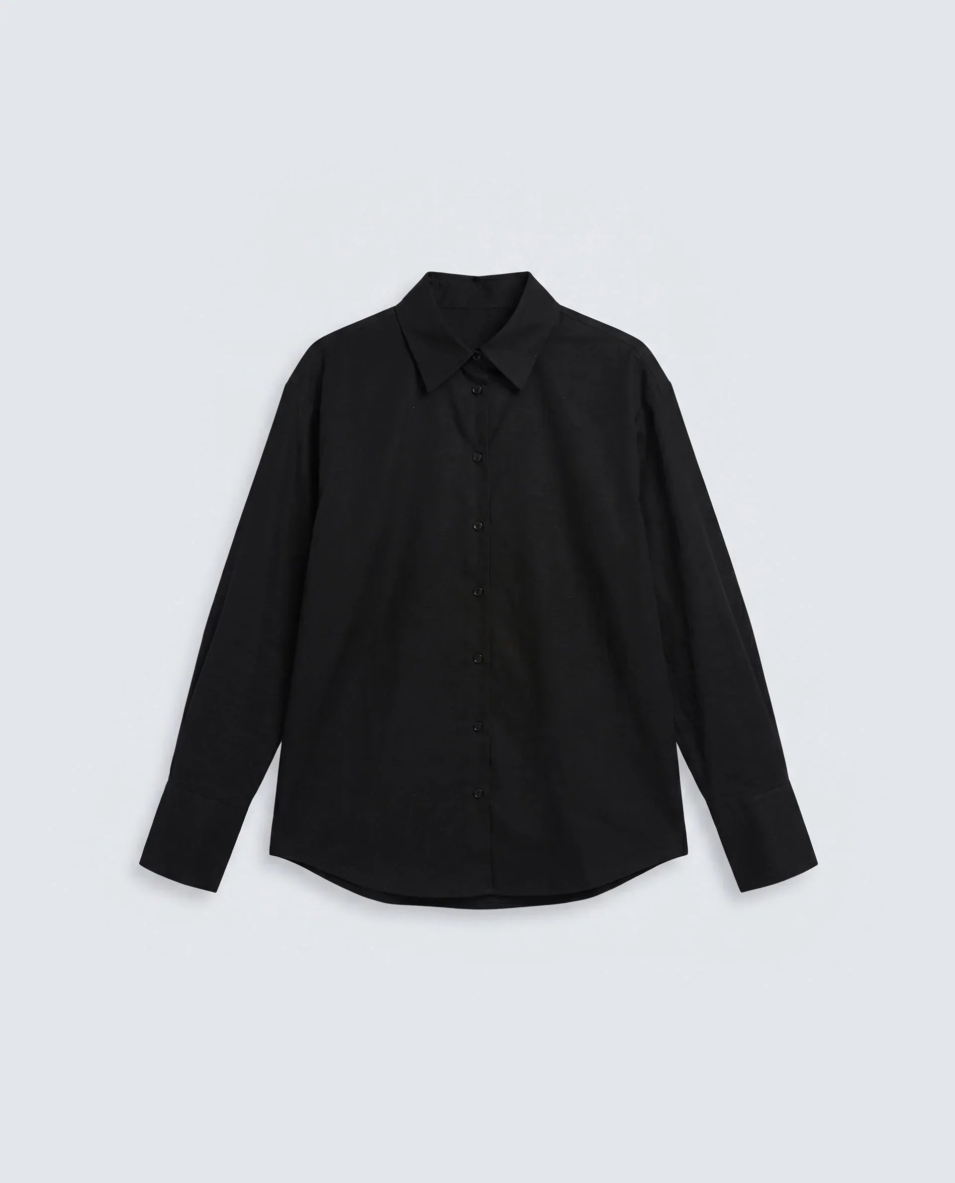 Rareism Women's Mewok Black Cotton Full Sleeve Spread Collar Regular Plain Shirt