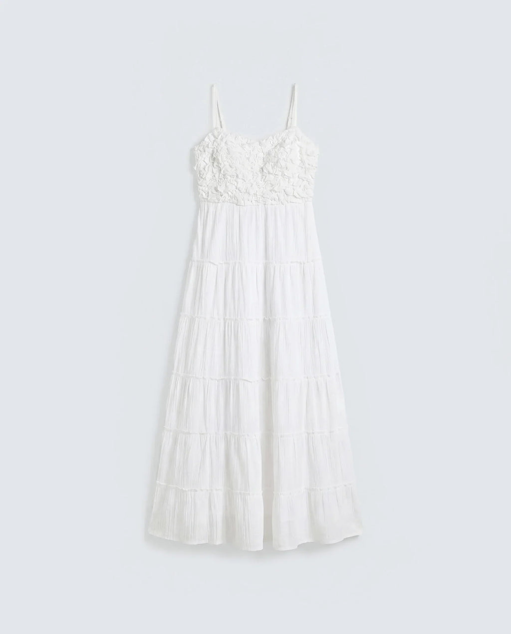 Rareism Women's Moanna Off White Cotton Sleeveless Square Neck Fit And Flare Dress