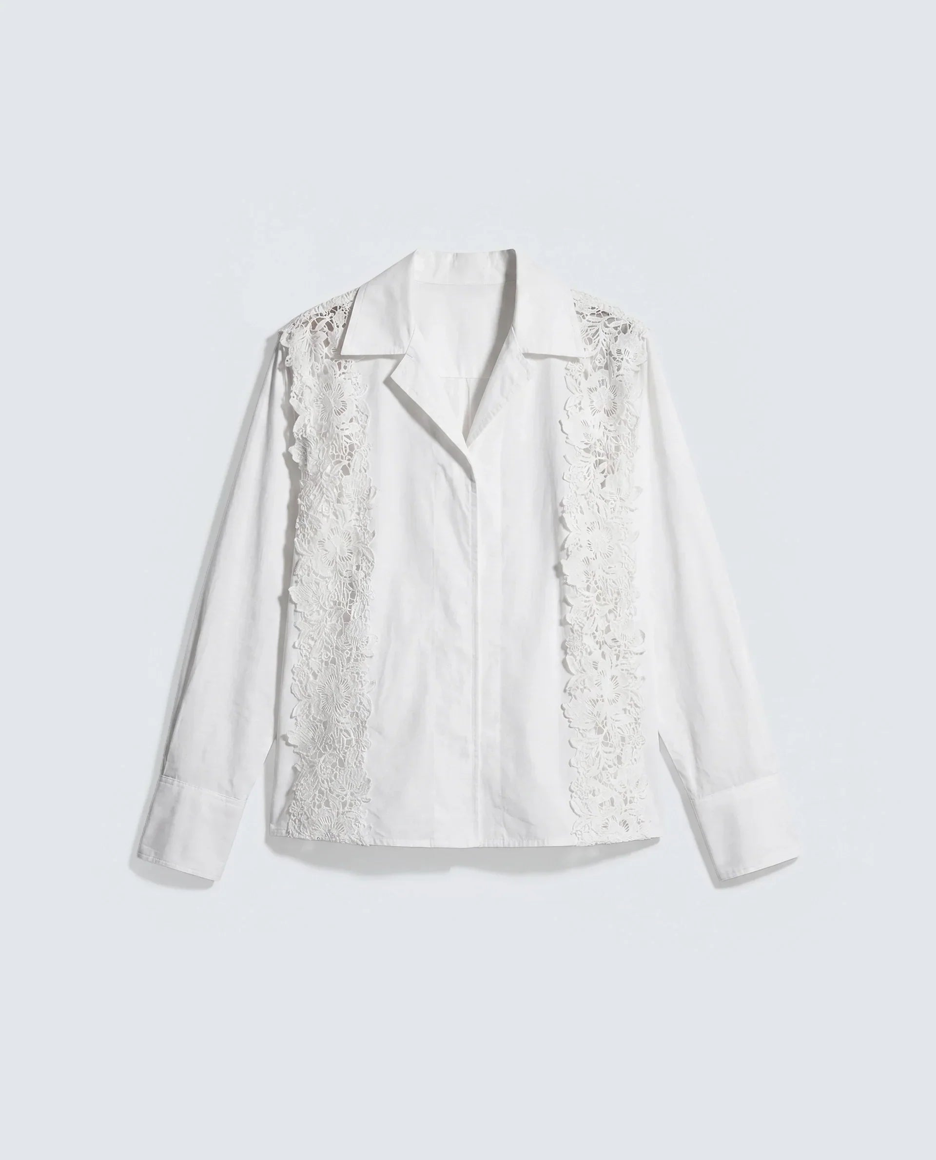 Rareism Women's Mysa-T Off White Cotton Full Sleeve Lapel Neck Relaxed Plain Shirt