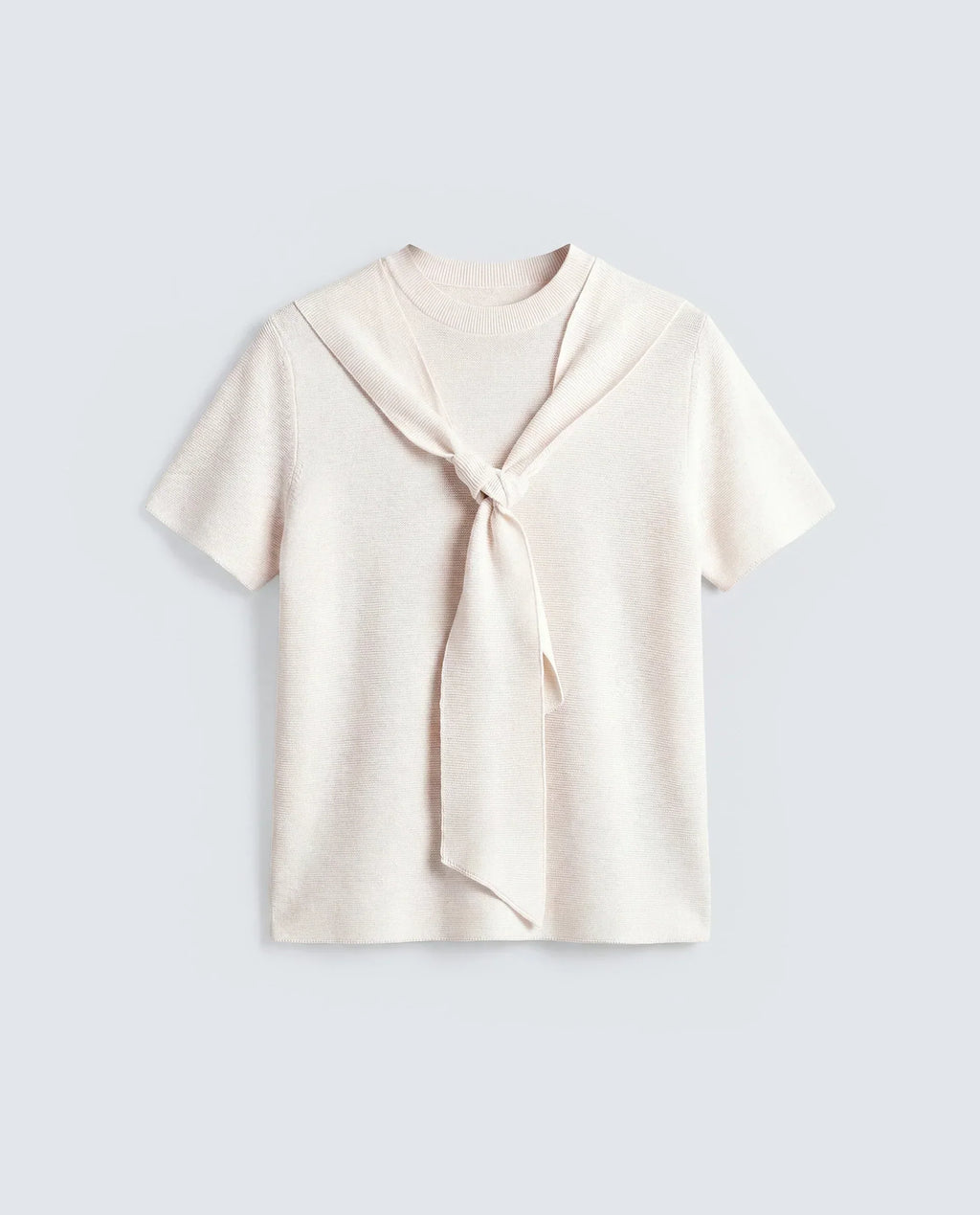 Rareism Women's Sava Off White Cotton Half Sleeve Cowl Neck Regular Fit Plain Top