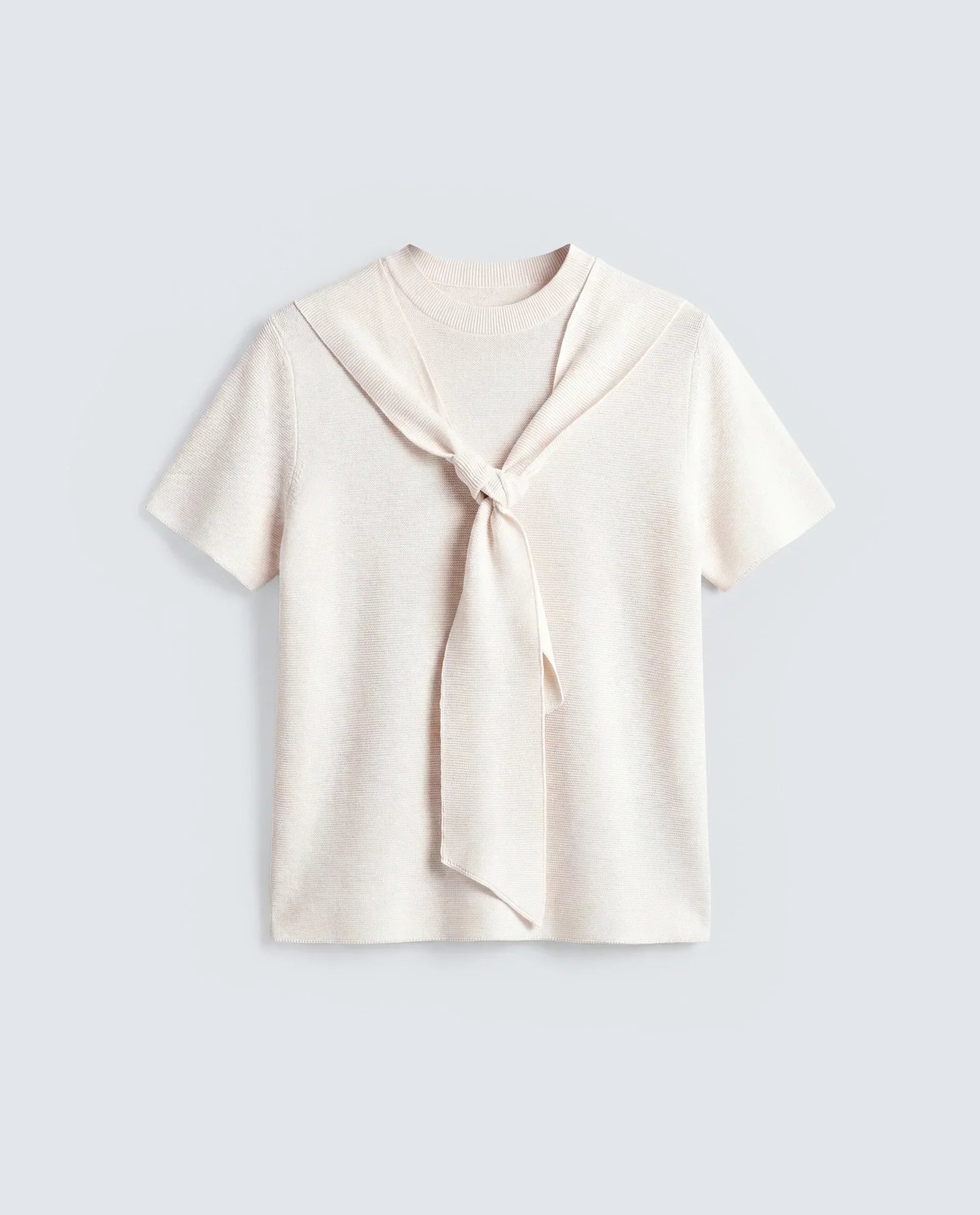 Rareism Women's Sava Off White Cotton Half Sleeve Cowl Neck Regular Fit Plain Top