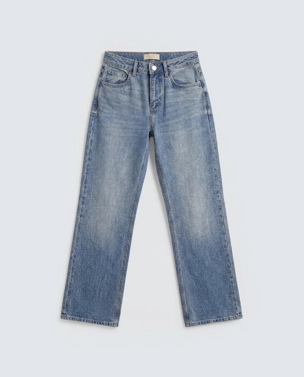 Rareism Women's Stara Light Blue Cotton Blend Straight Fit Plain Jeans