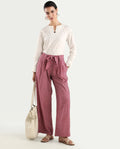 Rareism Women's Imanio Multi Polyester Blend Geometric Print Ankle Length Wide Trouser