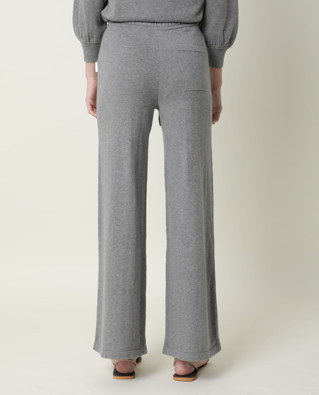 Rareism Women's Finn Track Grey Cotton Plain Ankle Length Flared Track Pant