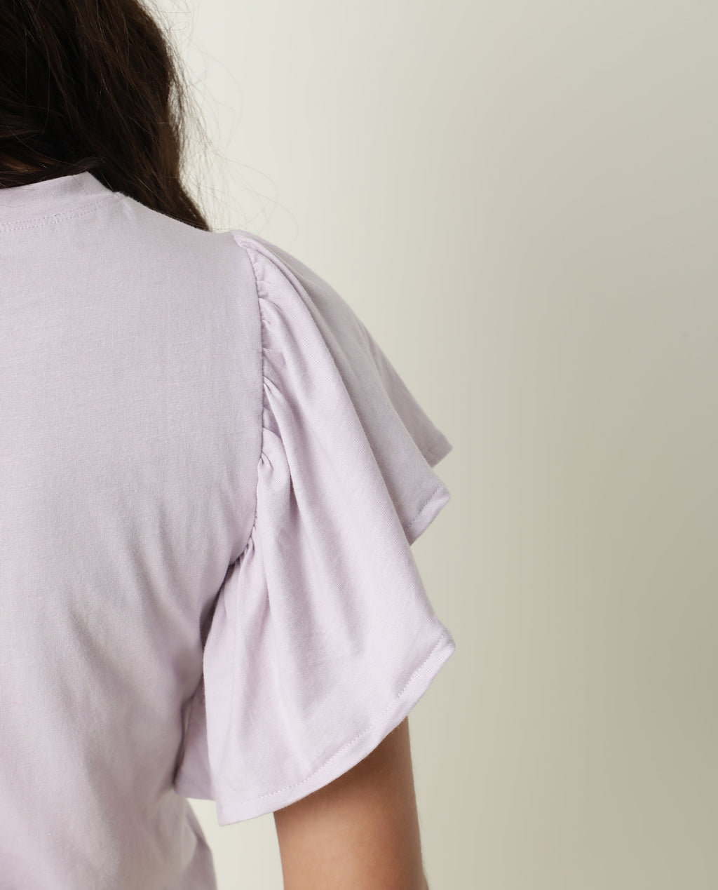 Rareism Women's Yatch Purple Cotton Crew Neck Plain Ruffled Sleeve Regular Fit Top