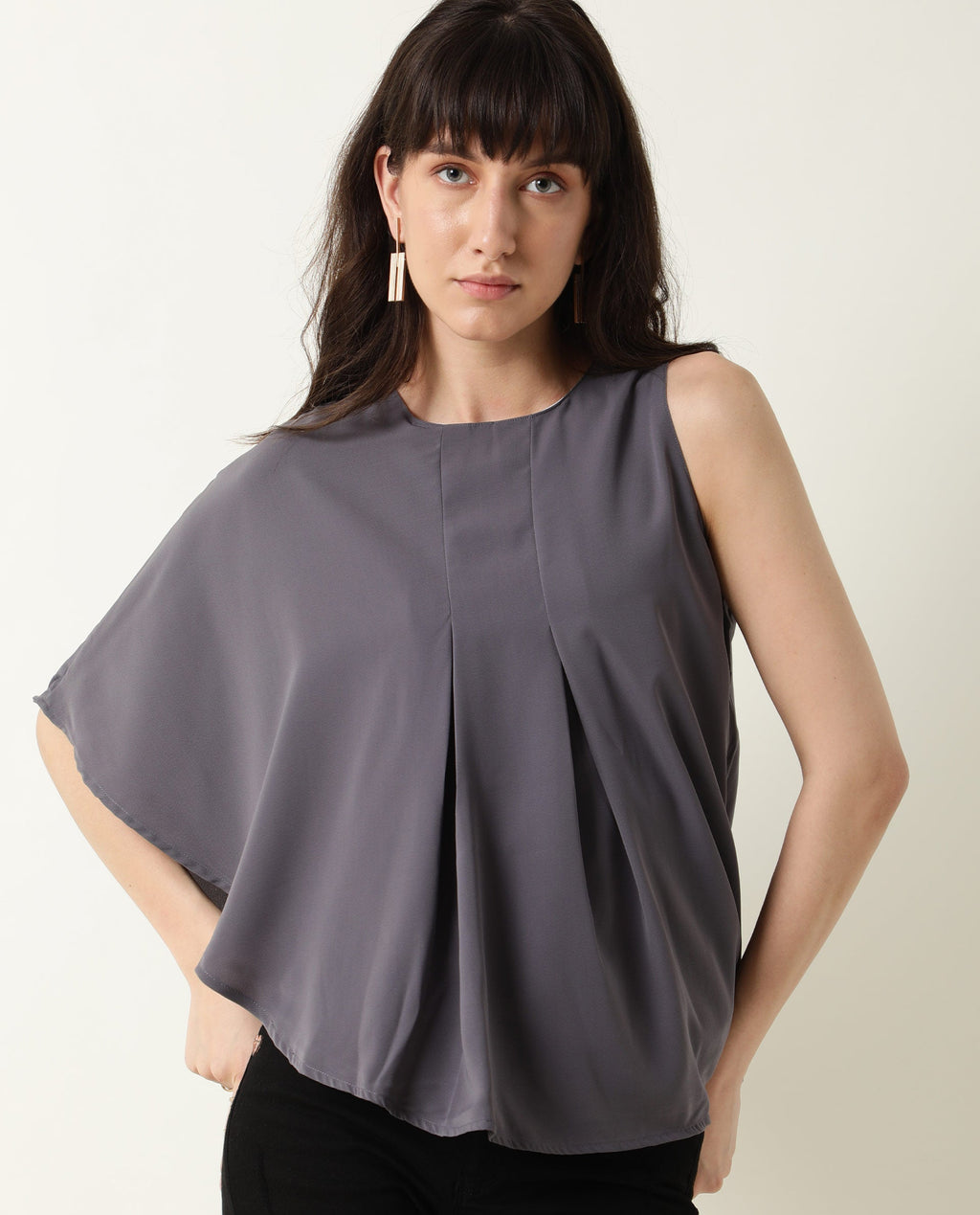 Rareism Women's Hudy Grey Top
