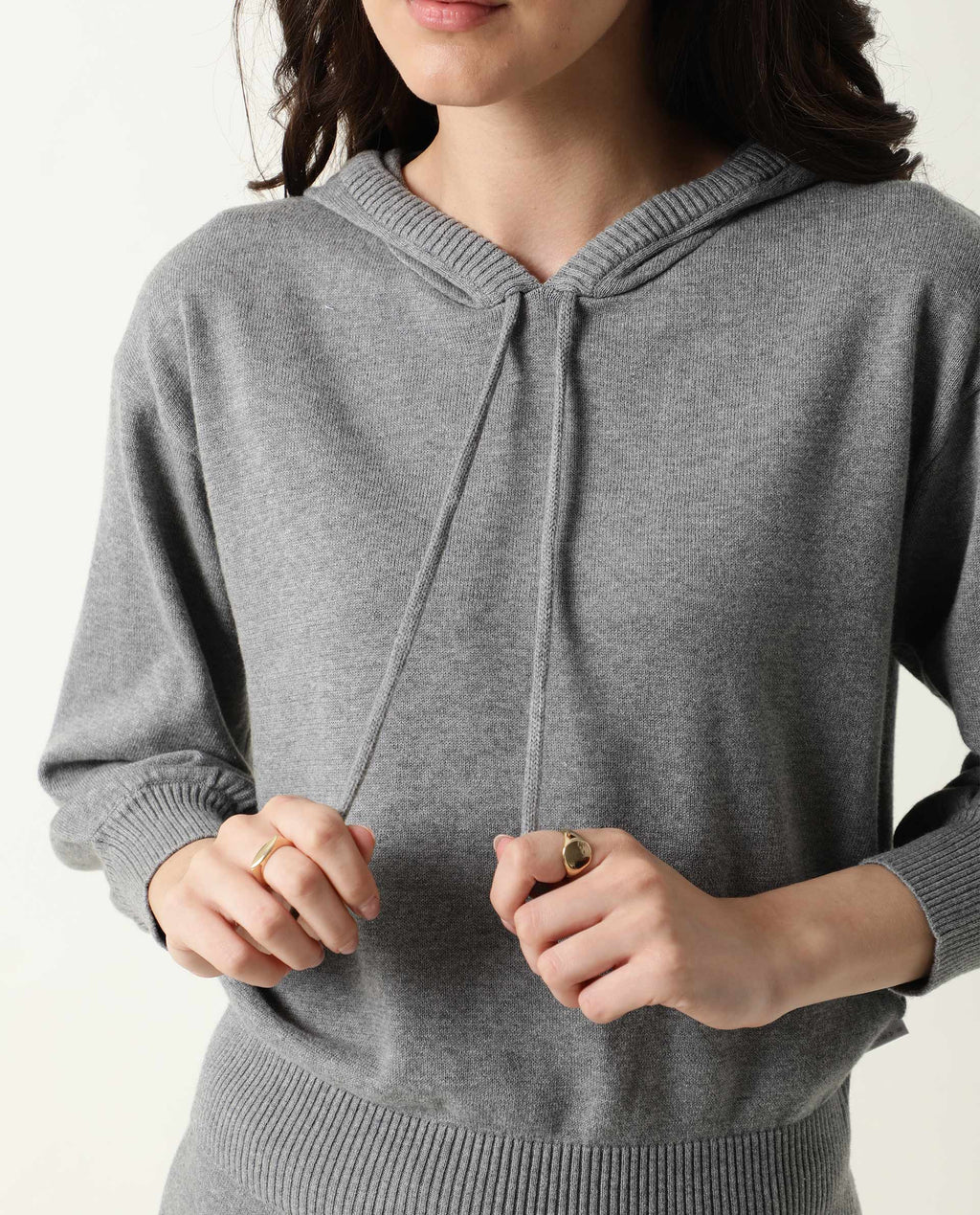 Rareism Women's Tracksuit Cotton Hooded Plain Knee Length Relaxed Fit Track Suit