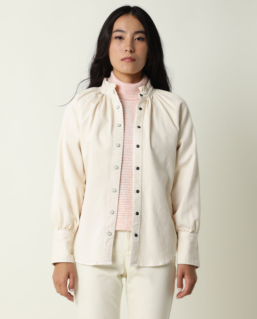 Rareism Women's Bellona Offwhite Cotton Sweetheart Neck Plain Regular Fit Jacket