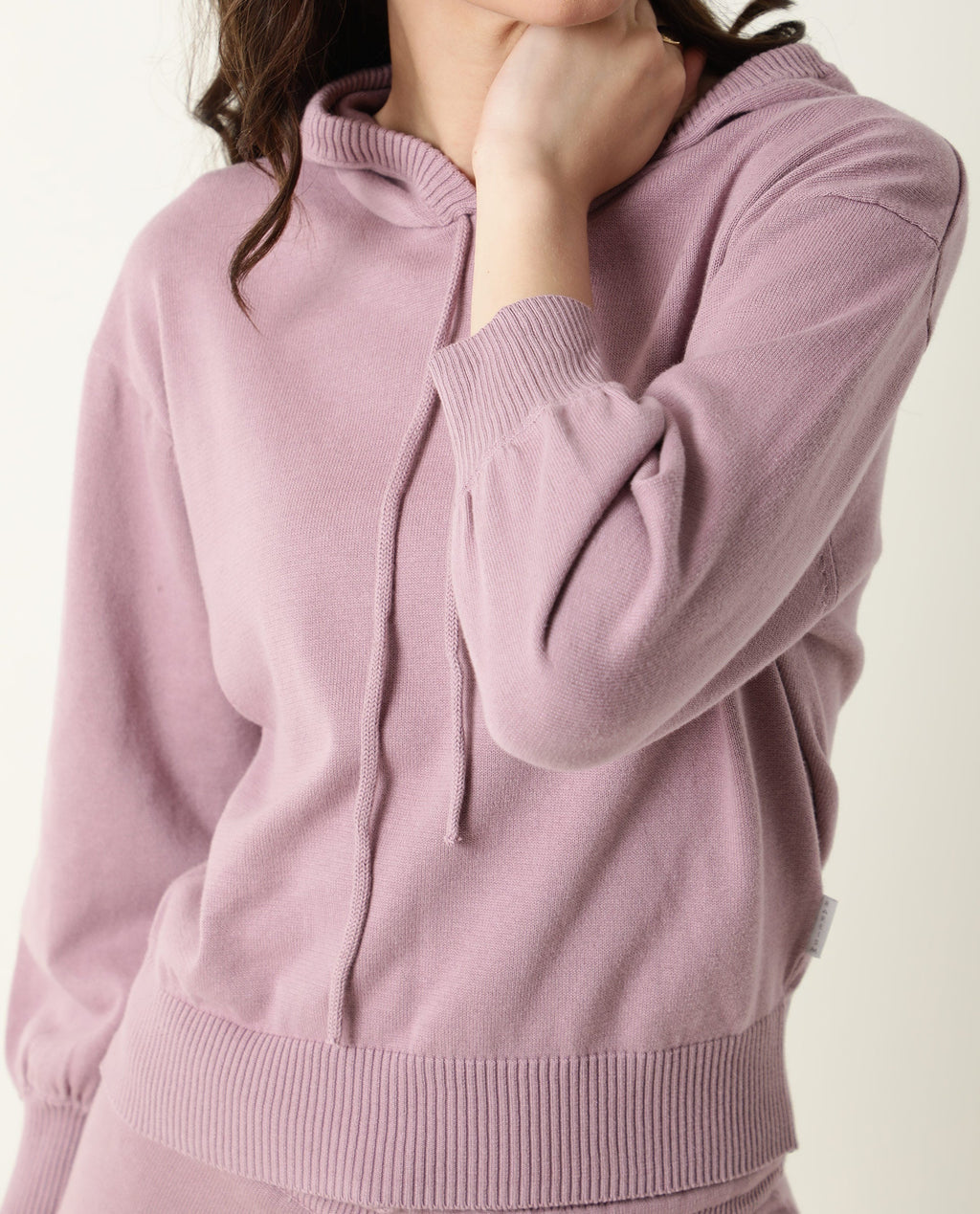 Rareism Women's Finn Silver Pink Cotton Hooded Plain Straight Fit Track Suit