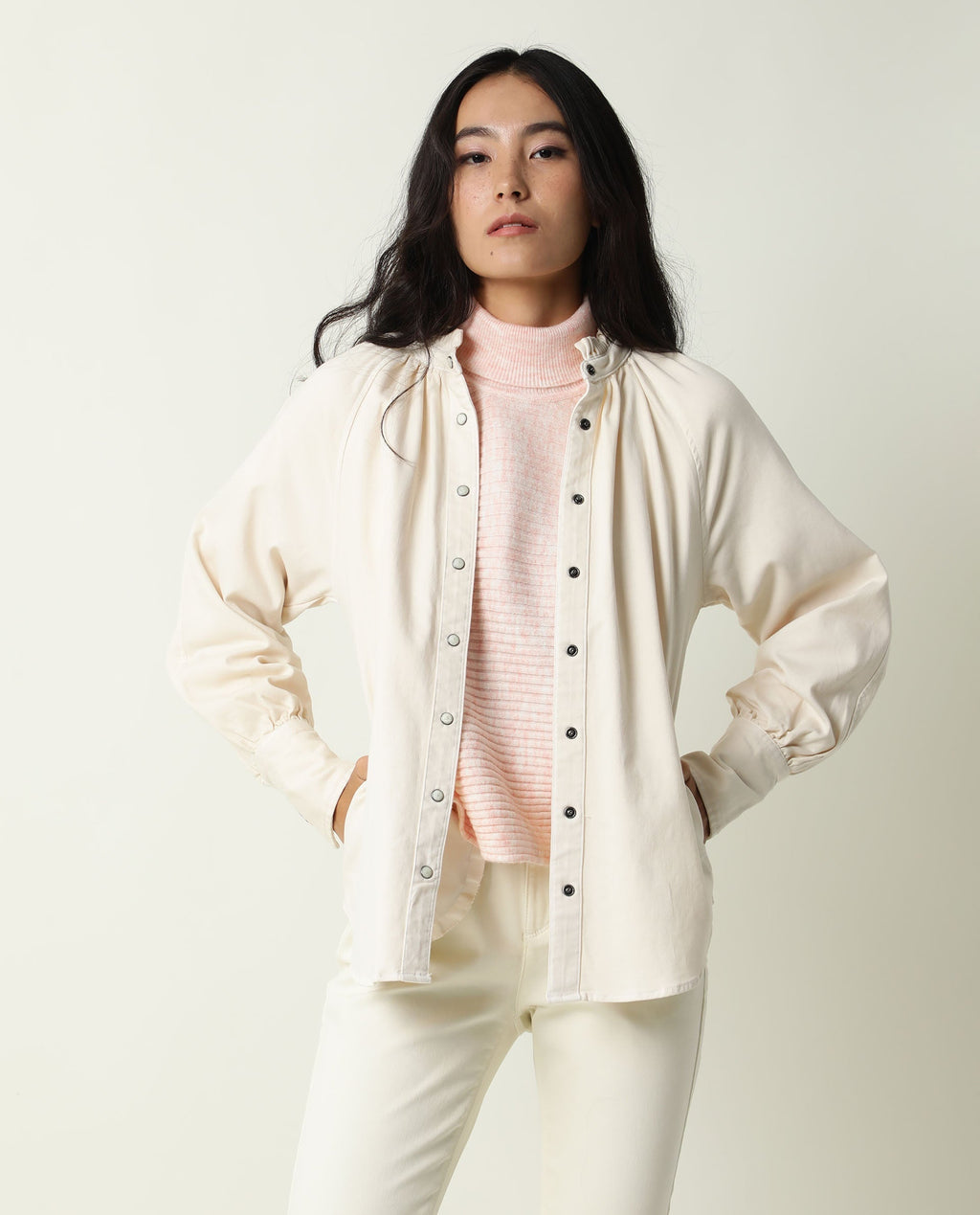 Rareism Women's Bellona Offwhite Cotton Sweetheart Neck Plain Regular Fit Jacket