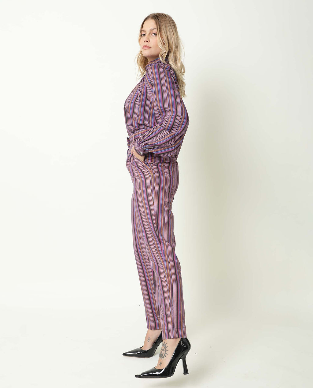 Rareism Women's Apple Multi Cotton Regular Fit Trouser