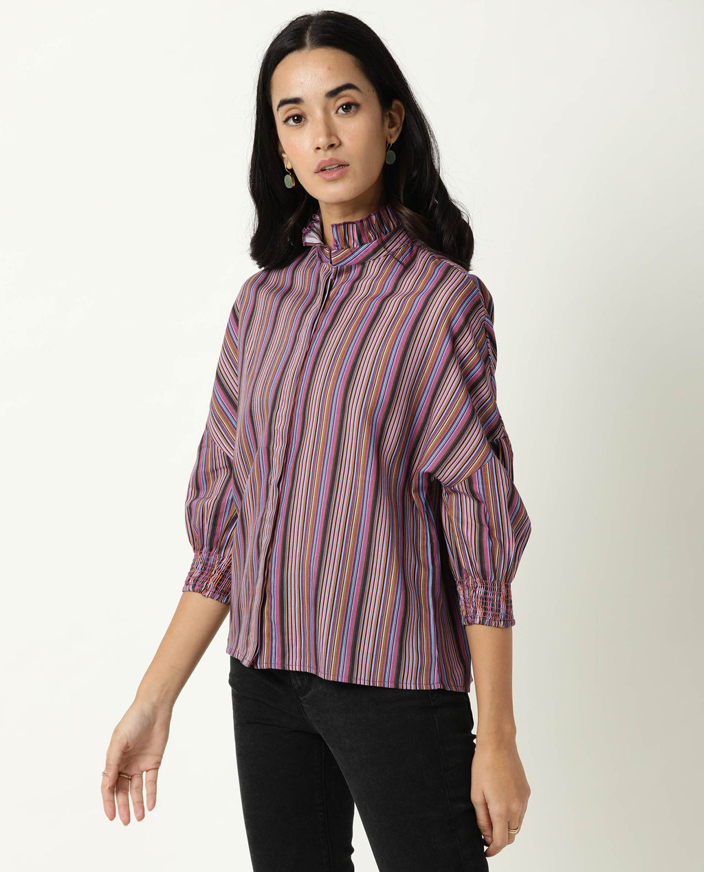 Rareism Women's Pari Multi Sweetheart Neck Printed Knee Length Regular Fit Top