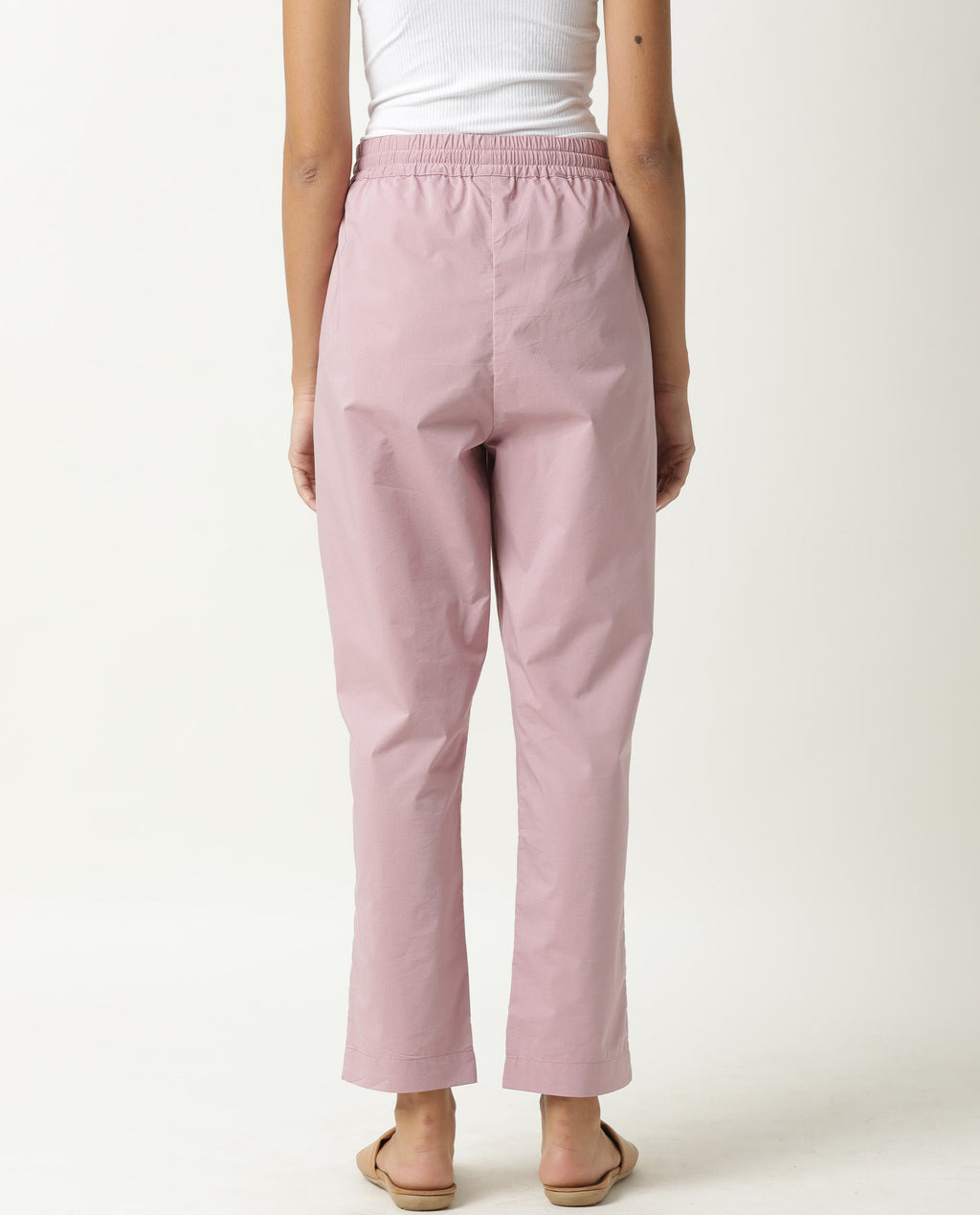 Rareism Women's Juven Purple Polyester Blend Plain Ankle Length Tapered Trouser