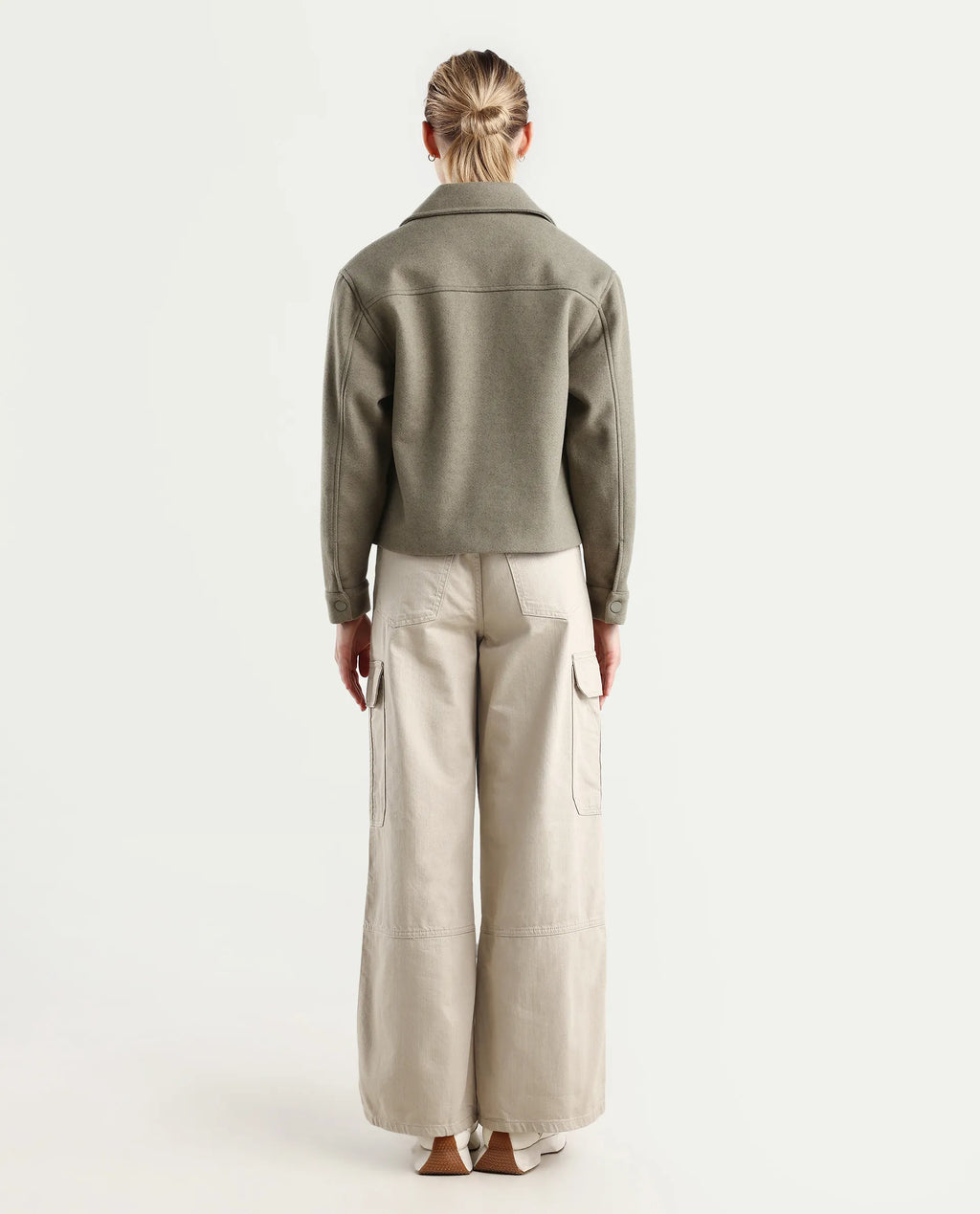 Rareism Women's Itsiz Off Beige Cotton Plain Ankle Length Wide Trouser