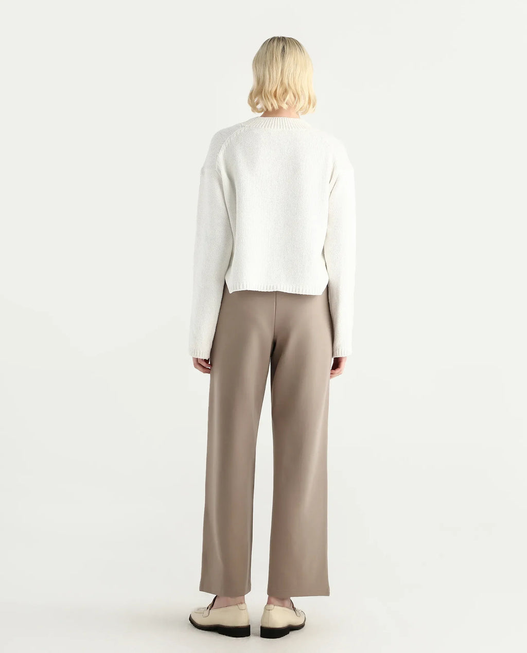 Rareism Women's Jancura-R Beige Nylon Fabric Straight Plain Trouser