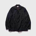 ATON Twist Wool Linen Semi Double Jacket - Charcoal