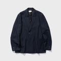 ATON Twist Wool Linen Semi Double Jacket - Navy