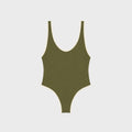 JADE Cheeky Contour One Piece - Olive / Ivory