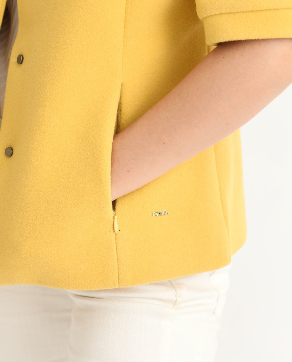 Rareism Women's Kaise Yellow Polyester Spread Collar Plain Bell Sleeve Regular Fit Jacket