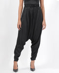 Rareism Women's Kamel Black Polyester Plain Ankle Length Relaxed Fit Trouser