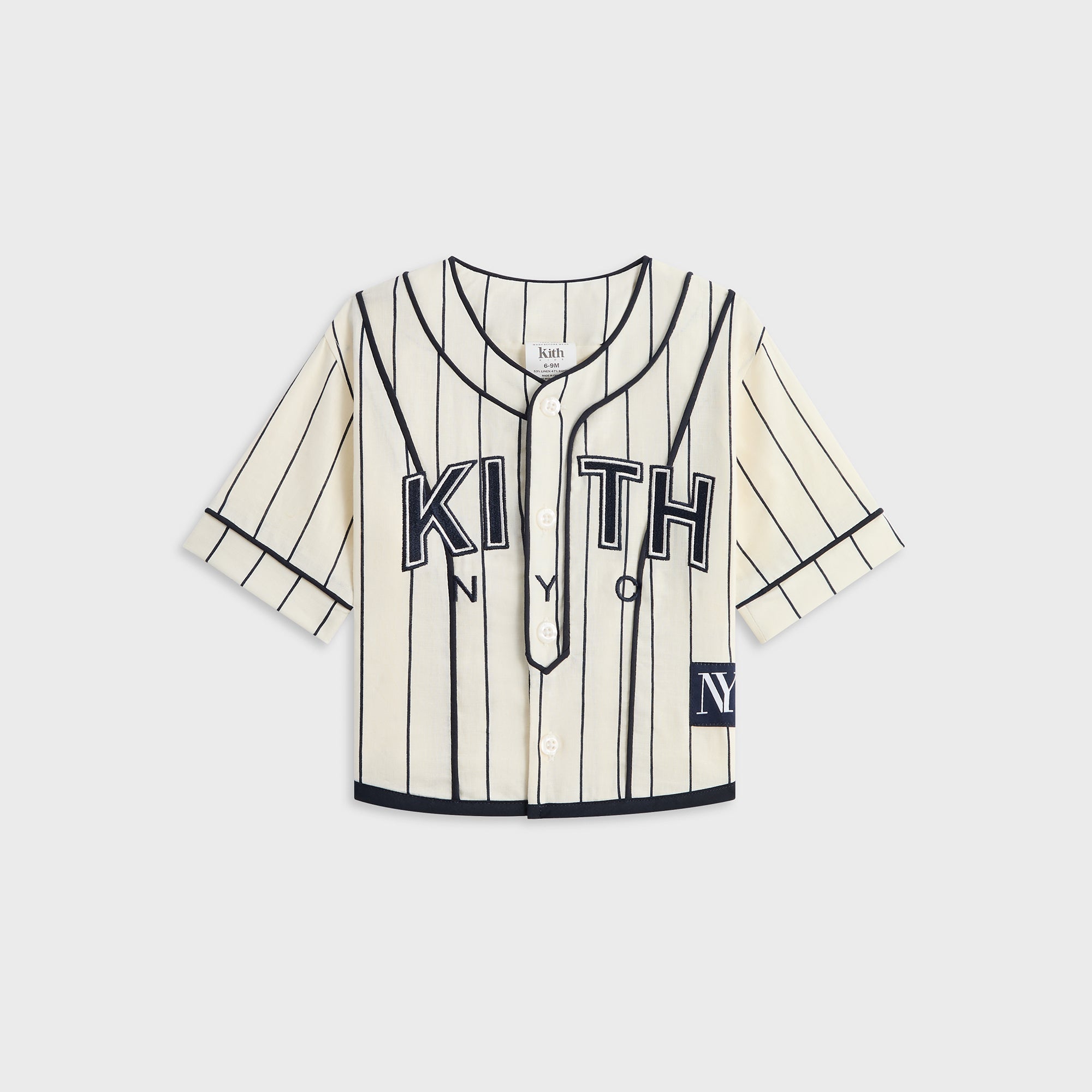 Kith Baby Pinstripe Baseball Shirt - Silk