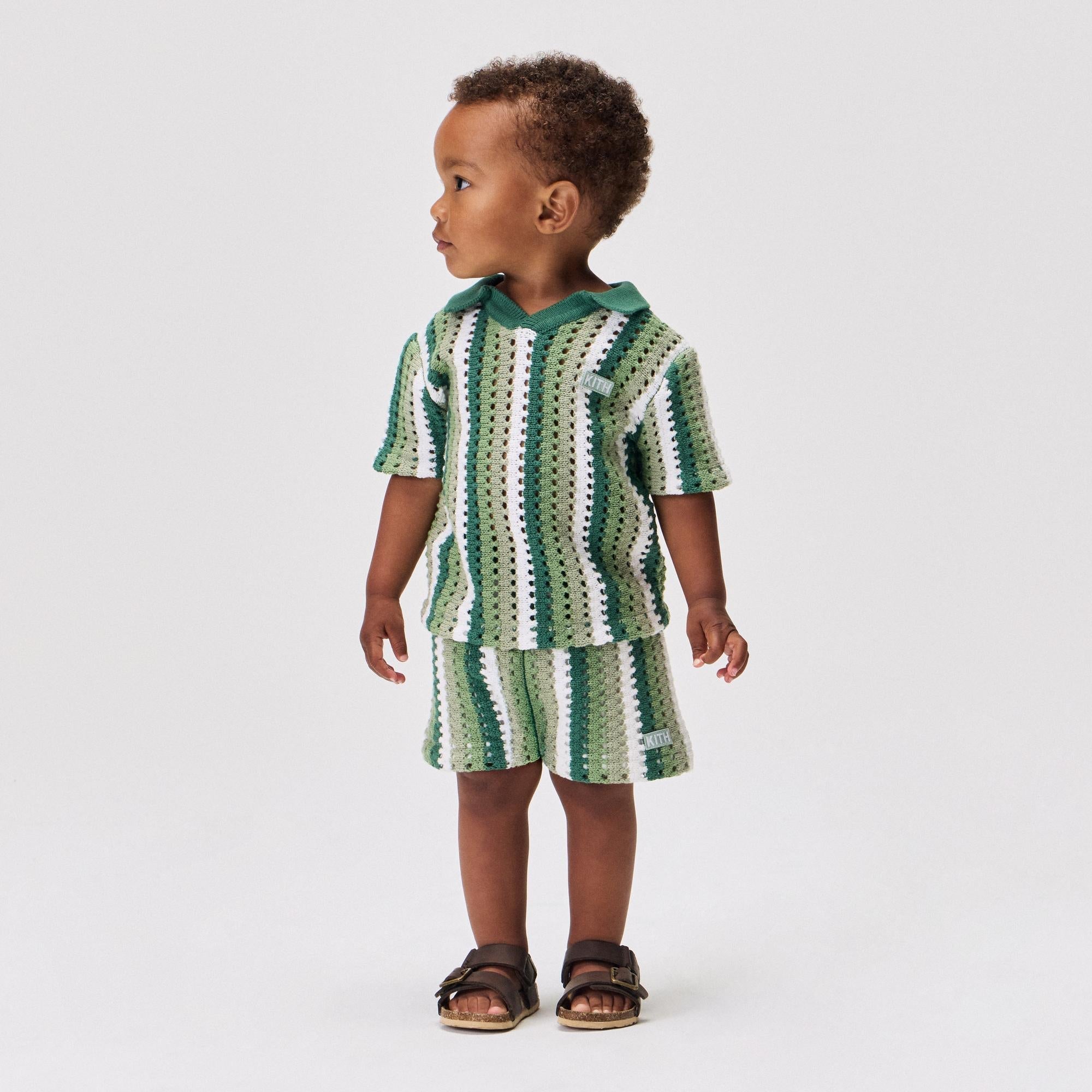 Kith Baby Open Knit Pullover Polo - Sage