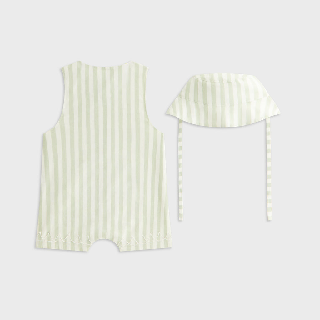 Kith Baby Embroidered Odin Shortall Set - Sage