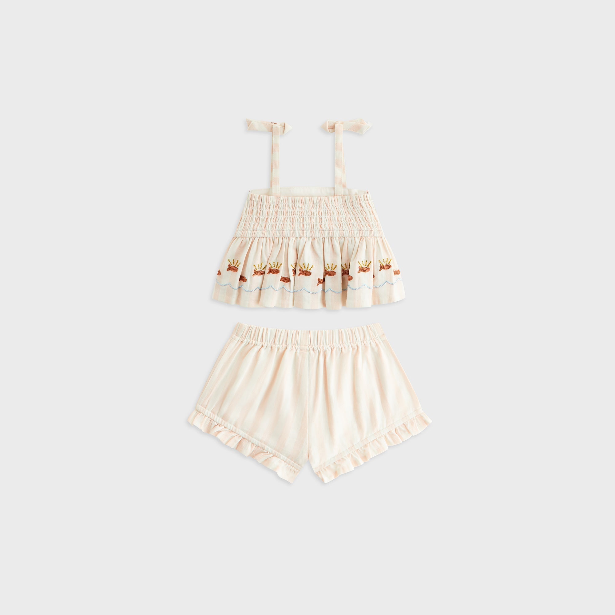 Kith Baby Embroidered Peplum Short Set - Sahara
