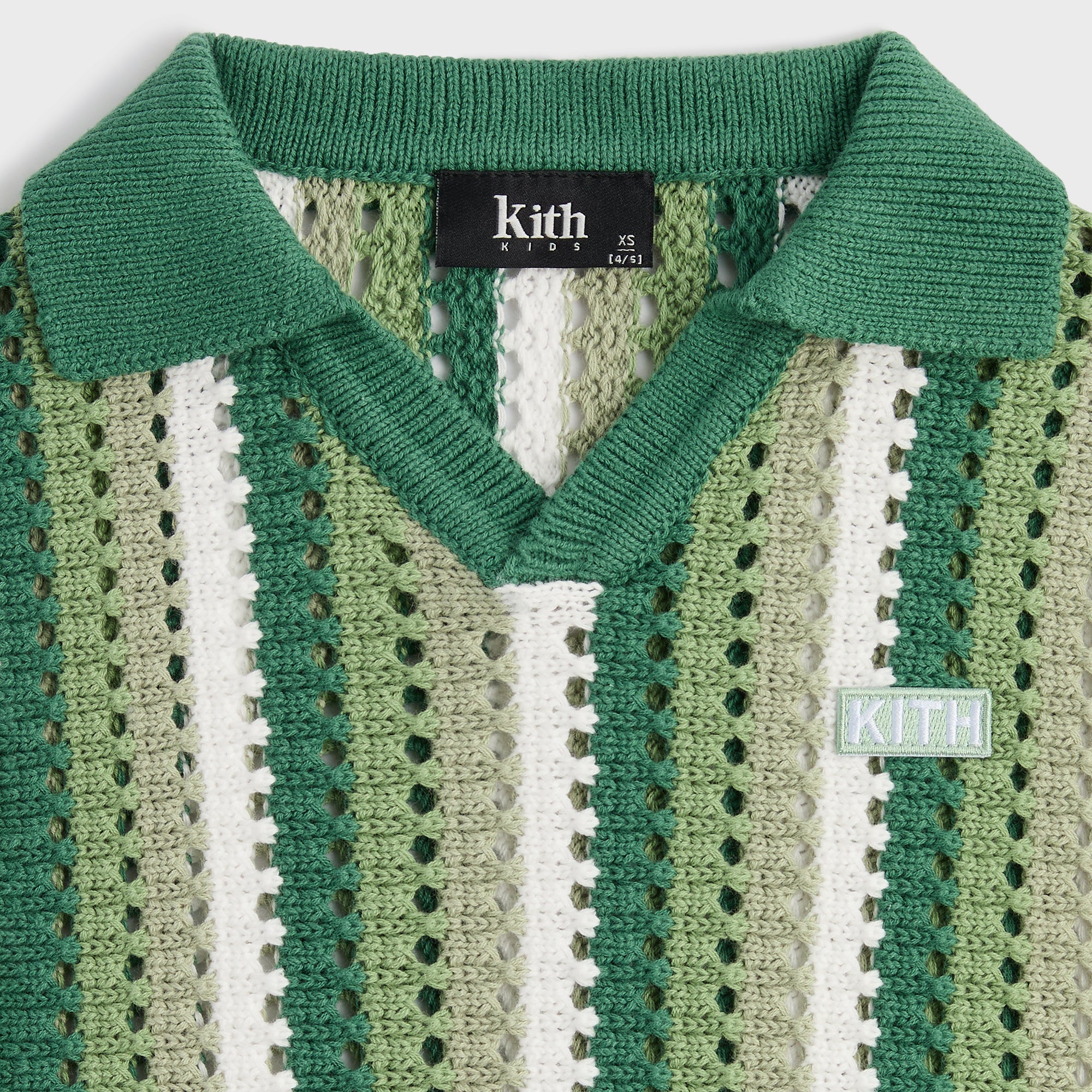 Kith Kids Open Knit Pullover Polo - Sage