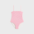 Kith Kids Textured Monogram Audrey One Piece Suit - Bubblegum