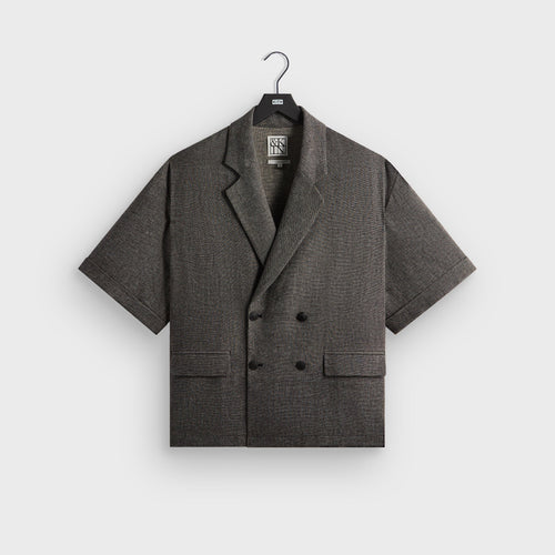 &Kin Textured Linen Ito Blazer - Black Melange