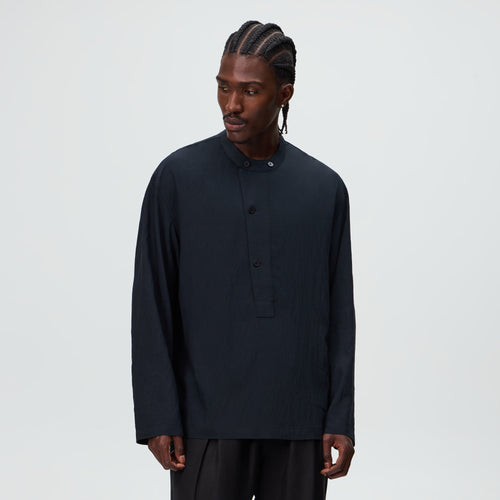 &Kin Wrinkle Cupro Leven Shirt - Black