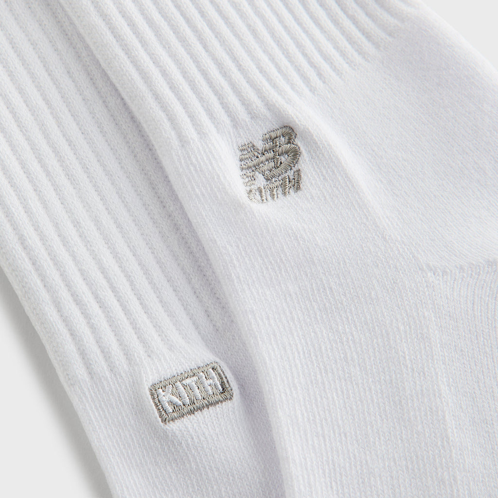 Kith & New Balance Contrast Cuff 3-Pack Crew Socks - White
