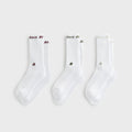 Kith & New Balance Contrast Cuff 3-Pack Crew Socks - White