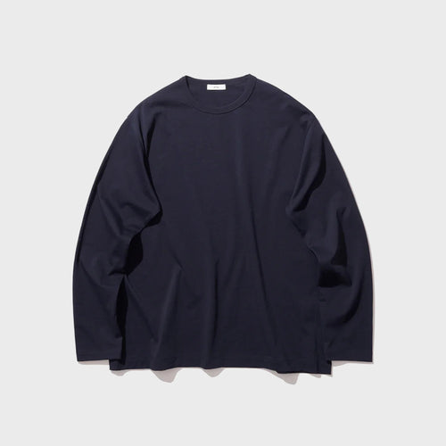 ATON Dry Cotton Jersey Standard Long Sleeve Tee - Navy